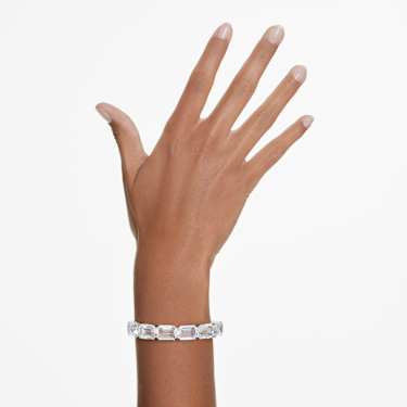 Millenia bangle - Octagon cut - White - Rhodium plated 5696321