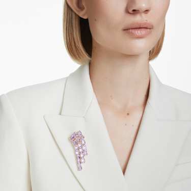 Millenia brooch - Octagon cut - Purple - Gold-tone plated 5705756