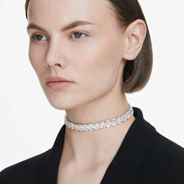 Millenia choker - Octagon cut - White - Rhodium plated 5696292