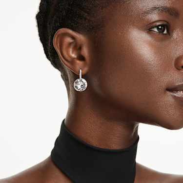 Millenia drop earrings - Round cut - White - Rhodium plated 5731149