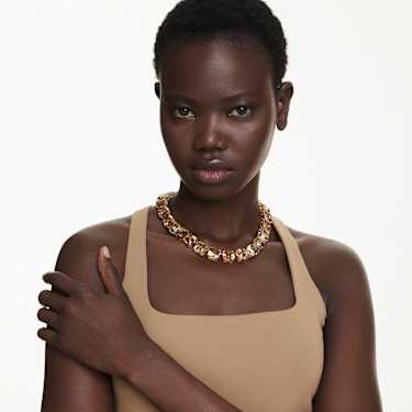 Millenia necklace - Octagon cut - Caramel - Gold-tone plated 5718357