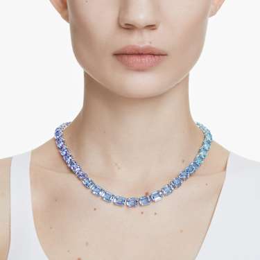Millenia necklace - Octagon cut - Color gradient - Blue - Rhodium plated 5694136