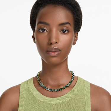 Millenia necklace - Octagon cut - Color gradient - Green - Gold-tone plated 5671257