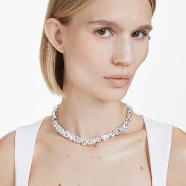 Millenia necklace - Octagon cut - White - Rhodium plated 5705757