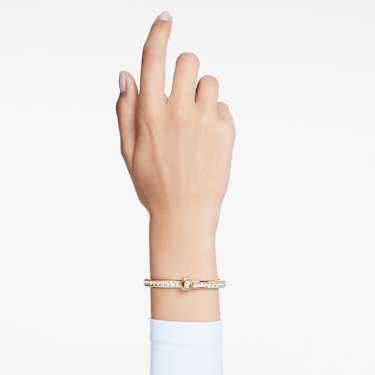 Numina bangle - Round cut - White - Gold-tone plated 5688492