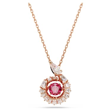 Snake pendant - Mixed cuts - Year of the Snake - Red - Rose gold-tone plated 5709089