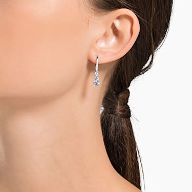 Stilla Attract hoop earrings - Round cut - White - Rhodium plated 5416155