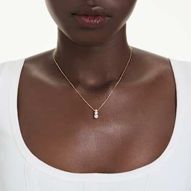 Stilla Attract pendant - Round cut - White - Gold-tone plated 5723298