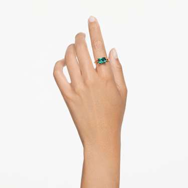 Stilla cocktail ring - Rectangular cut - Green - Gold-tone plated 5677140