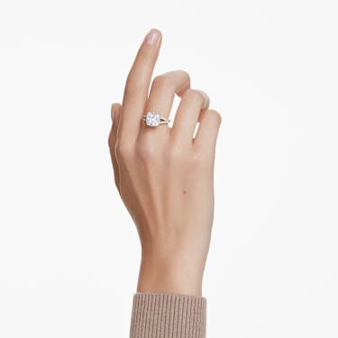 Stilla cocktail ring - Square cut - Pavé - White - Gold-tone plated 5693501