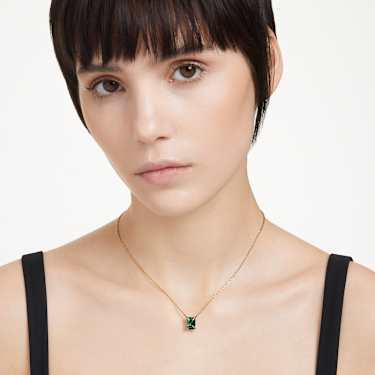 Stilla pendant - Rectangular cut - Green - Gold-tone plated 5677141