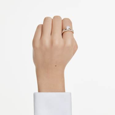 Stilla ring - Set (2) - Round cut - White - Gold-tone plated 5693506