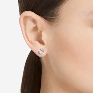 Stilla stud earrings - Round cut - White - Rhodium plated 5636712