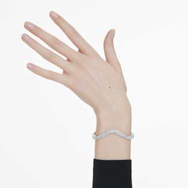 Sublima bangle - Round cut - White - Rhodium plated 5692104