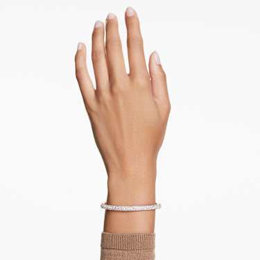 Sublima bangle - Snow pavé - White - Rose gold-tone plated 5688610