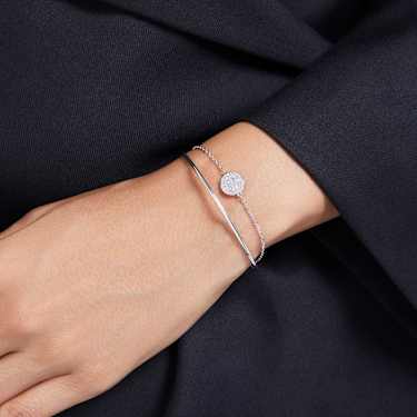 Sublima bangle - White - Rhodium plated 5683447