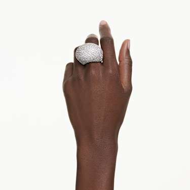 Sublima cocktail ring - Large - White - Rhodium plated 5737617