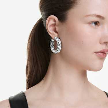 Sublima hoop earrings - Mixed round cuts - White - Rhodium plated 5732283
