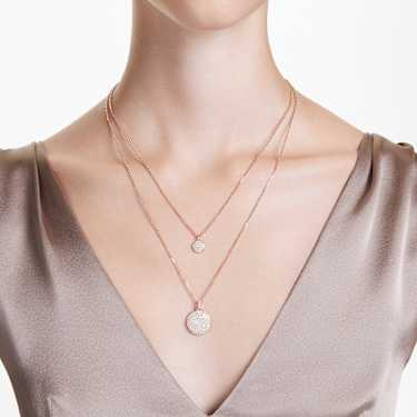 Sublima layered pendant - White - Rose gold-tone plated 5683449