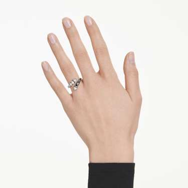 Sublima open ring - Mixed cuts - White - Ruthenium plated 5723187