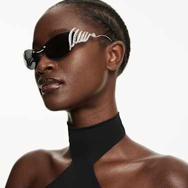 Sunglasses - Cat-eye shape - Swan - Silver tone 5743534