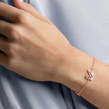 Swan bracelet - Swan - Pink - Rose gold-tone plated 5472271