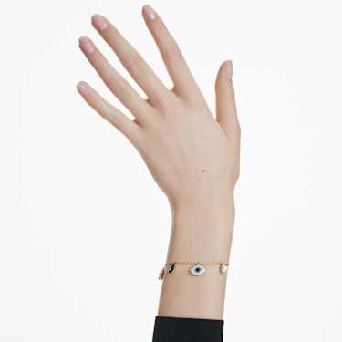 Symbolica bracelet - Crystal pearl - Clover - evil eye and horseshoe - Blue - Gold-tone plated 5692162