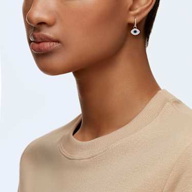 Symbolica hoop earrings - Evil eye - Blue - Rose gold-tone plated 5425857