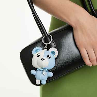 Teddy bag charm - Bear - Blue - Rhodium plated 5733771