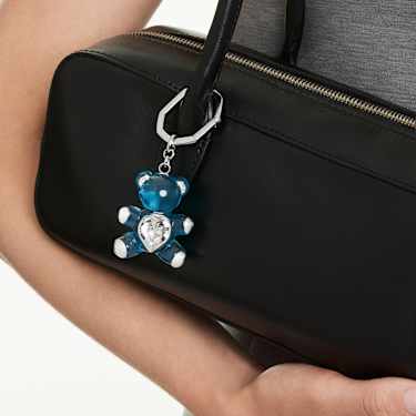 Teddy key ring - Bear - Blue - Rhodium plated 5733826