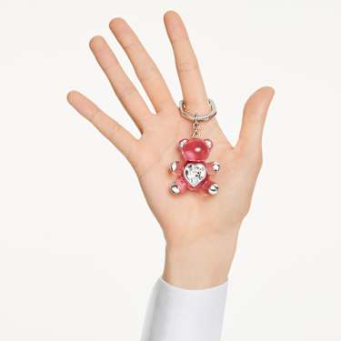 Teddy key ring - Bear - Pink - Rhodium plated 5735365