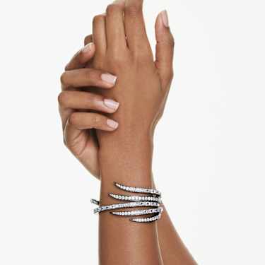 The Vienna Collection bangle - Feather - White - Ruthenium plated 5709271