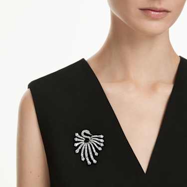 The Vienna Collection brooch - Swan - White - Ruthenium plated 5741557