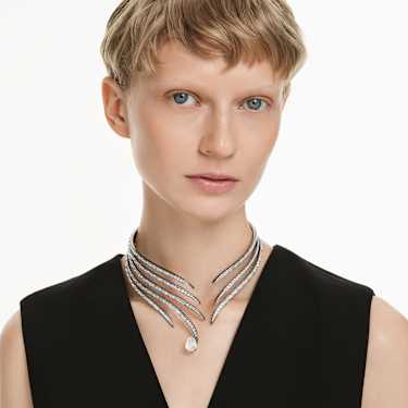 The Vienna Collection choker - Feather - White - Ruthenium plated 5709270