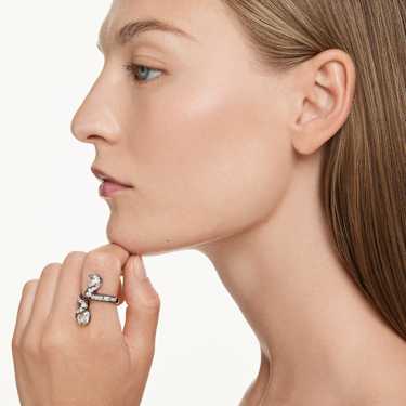 The Vienna Collection open ring - Feather - White - Ruthenium plated 5709272