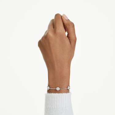 Una Angelic bracelet - Round cut - Double sided motifs - White - Rhodium plated 5732272