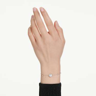 Una Angelic bracelet - Round cut - White - Rhodium plated 5733196