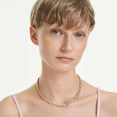 Una Angelic necklace - Round cut - Caramel - Gold-tone plated 5753339