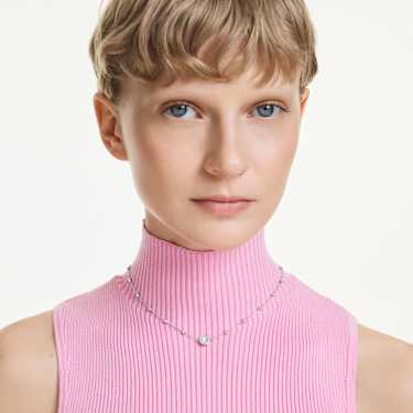 Una Angelic pendant - Round cut - Double sided motifs - White - Rhodium plated 5733116