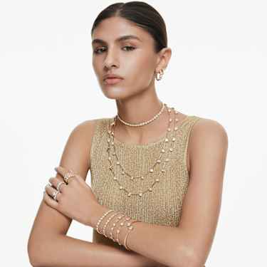 Una Angelic set - Round cut - White - Gold-tone plated 5720506