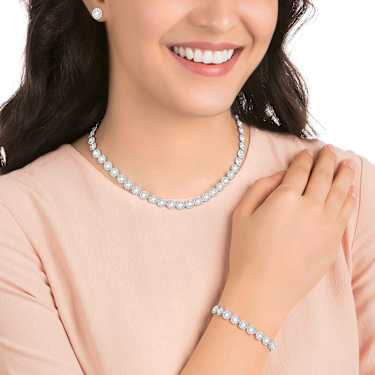 Una Angelic set - Set (3) - Round cut - White - Rhodium plated 5367853