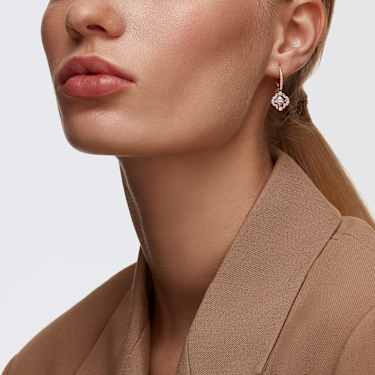 Una drop earrings - Clover - Pink - Rose gold-tone plated 5516477