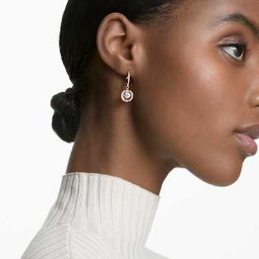 Una drop earrings - Round cut - White - Rose gold-tone plated 5504753