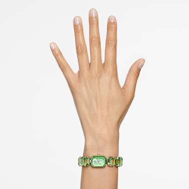 Watch - Octagon cut bracelet - Green - Champagne gold-tone finish 5729842