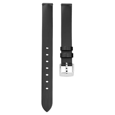 Watch strap - 12 mm (0.47') width - Leather - Black - Stainless steel 5723412