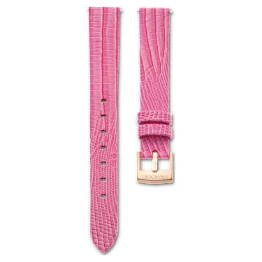 Watch strap - 13 mm (0.51') width - Leather - Pink - Rose gold-tone finish 5674155