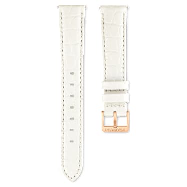 Watch strap - 16 mm (0.63') width - Leather strap - White 5687031