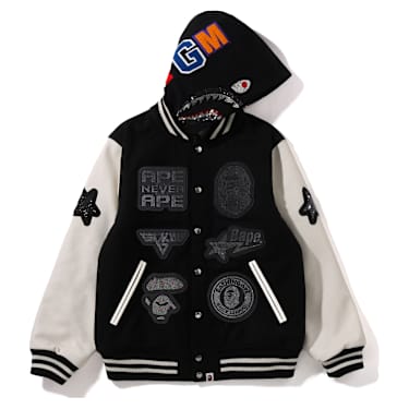 A BATHING APE® Shark Hooded Varsity Jacket - Image 4