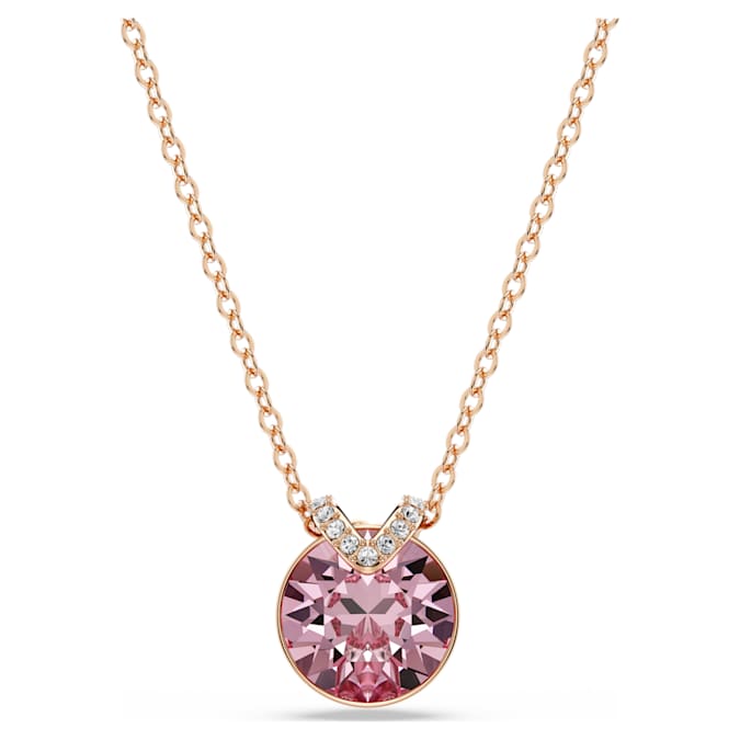 Pink - rose-gold tone plated